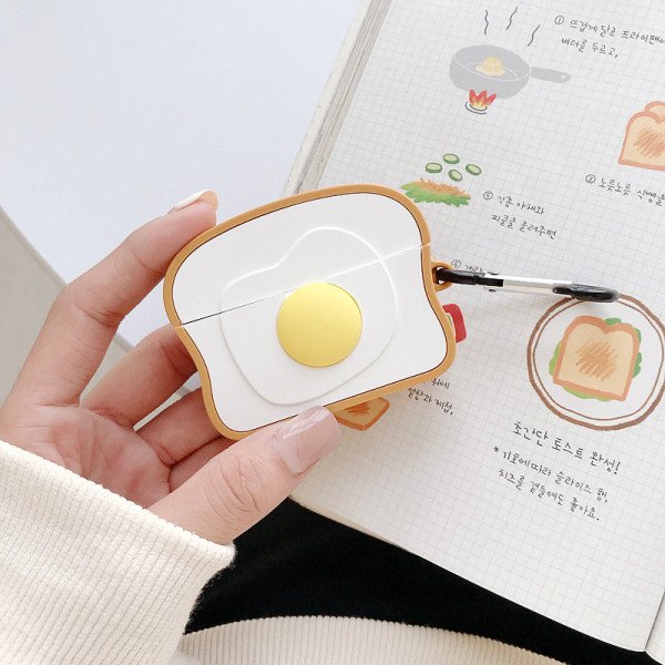 Wholesale Airpod Pro Cute Design Cartoon Silicone Cover Skin for Airpod Pro Charging Case (Toast)